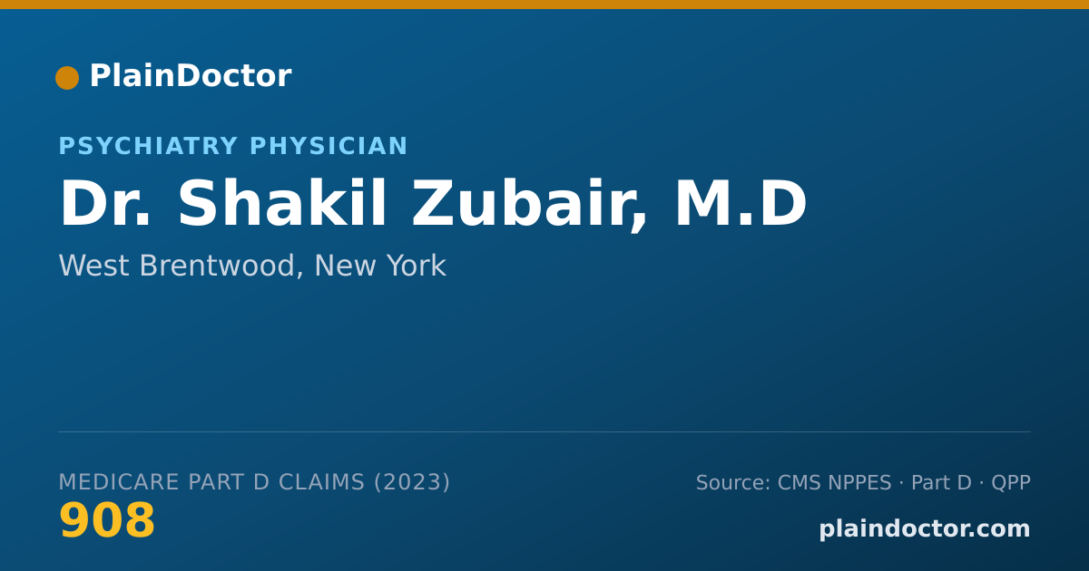 Shareable card for Shakil Zubair, M.D - Psychiatry Physician, West Brentwood, NY