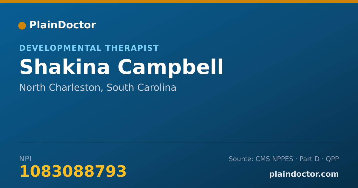 Shareable card for Shakina Campbell - Developmental Therapist, North Charleston, SC
