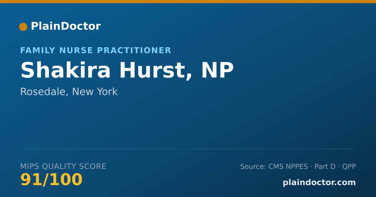 Shareable card for Shakira Hurst, NP - Family Nurse Practitioner, Rosedale, NY