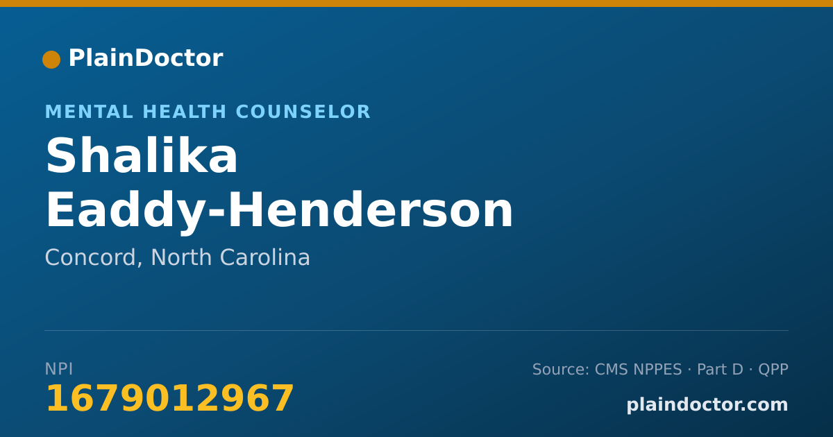 Shareable card for Shalika Eaddy-Henderson - Mental Health Counselor, Concord, NC