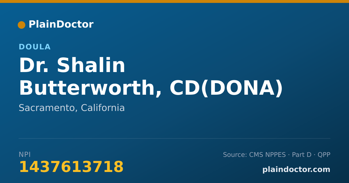 Shareable card for Shalin Butterworth, CD(DONA) - Doula, Sacramento, CA