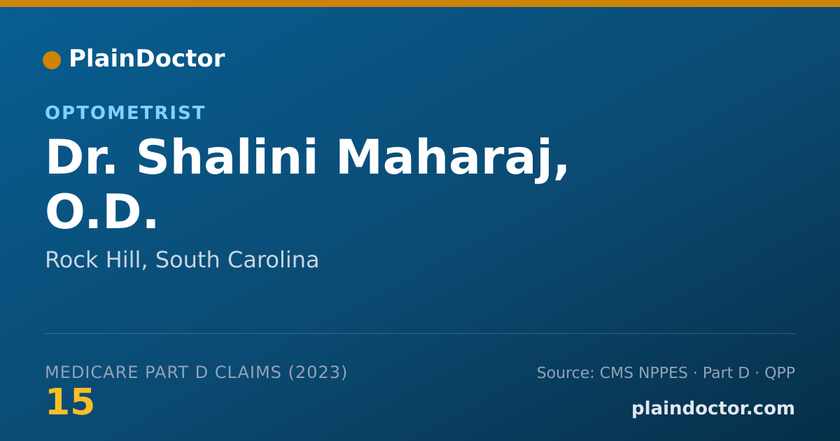 Shareable card for Shalini Maharaj, O.D. - Optometrist, Rock Hill, SC