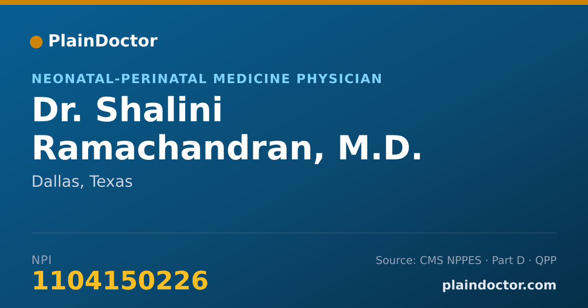 Shareable card for Shalini Ramachandran, M.D. - Neonatal-Perinatal Medicine Physician, Dallas, TX