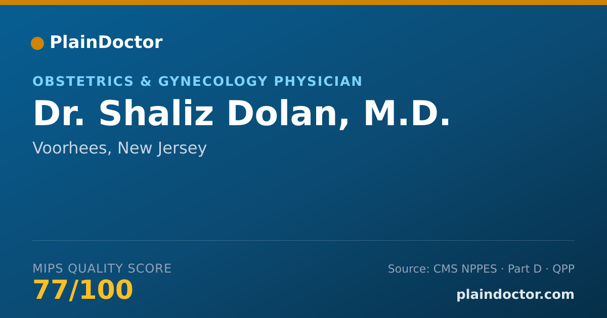 Shareable card for Shaliz Dolan, M.D. - Obstetrics & Gynecology Physician, Voorhees, NJ
