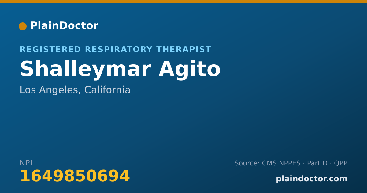 Shareable card for Shalleymar Agito - Registered Respiratory Therapist, Los Angeles, CA