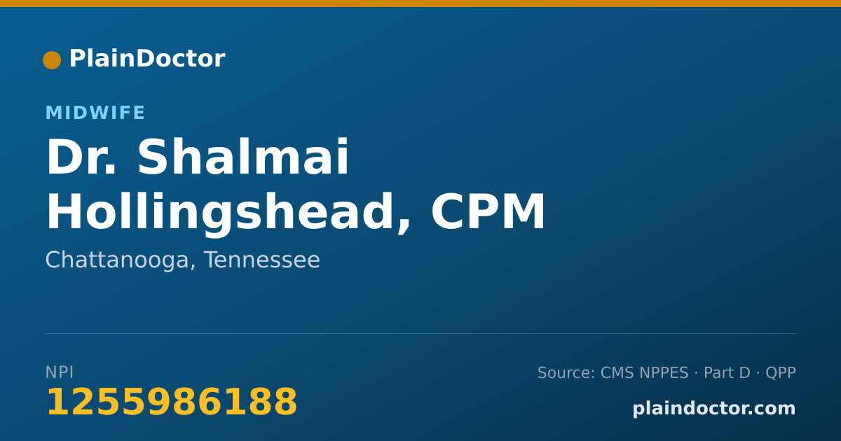 Shareable card for Shalmai Hollingshead, CPM - Midwife, Chattanooga, TN