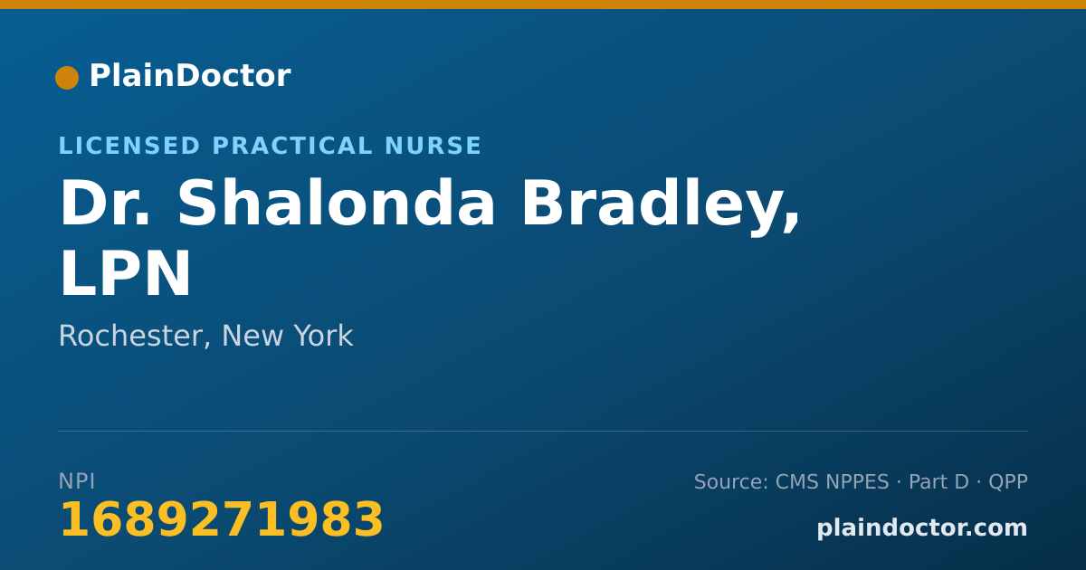 Shareable card for Shalonda Bradley, LPN - Licensed Practical Nurse, Rochester, NY