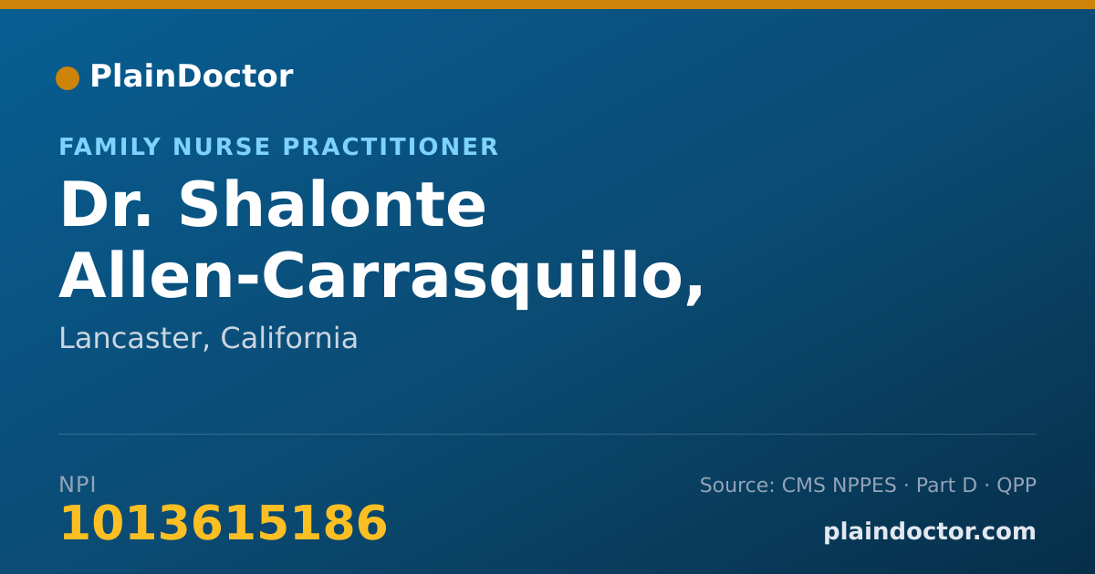 Shareable card for Shalonte Allen-Carrasquillo, FNP - Family Nurse Practitioner, Lancaster, CA