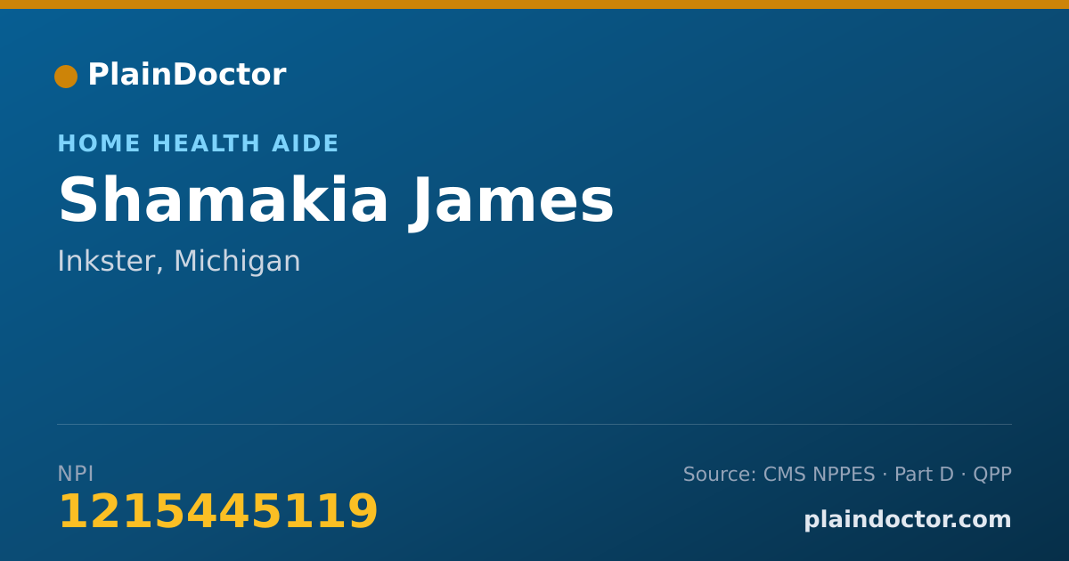 Shareable card for Shamakia James - Home Health Aide, Inkster, MI
