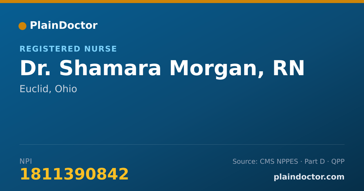 Shareable card for Shamara Morgan, RN - Registered Nurse, Euclid, OH