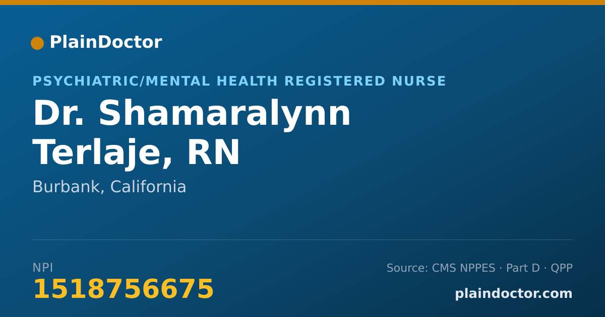Shareable card for Shamaralynn Terlaje, RN - Psychiatric/Mental Health Registered Nurse, Burbank, CA