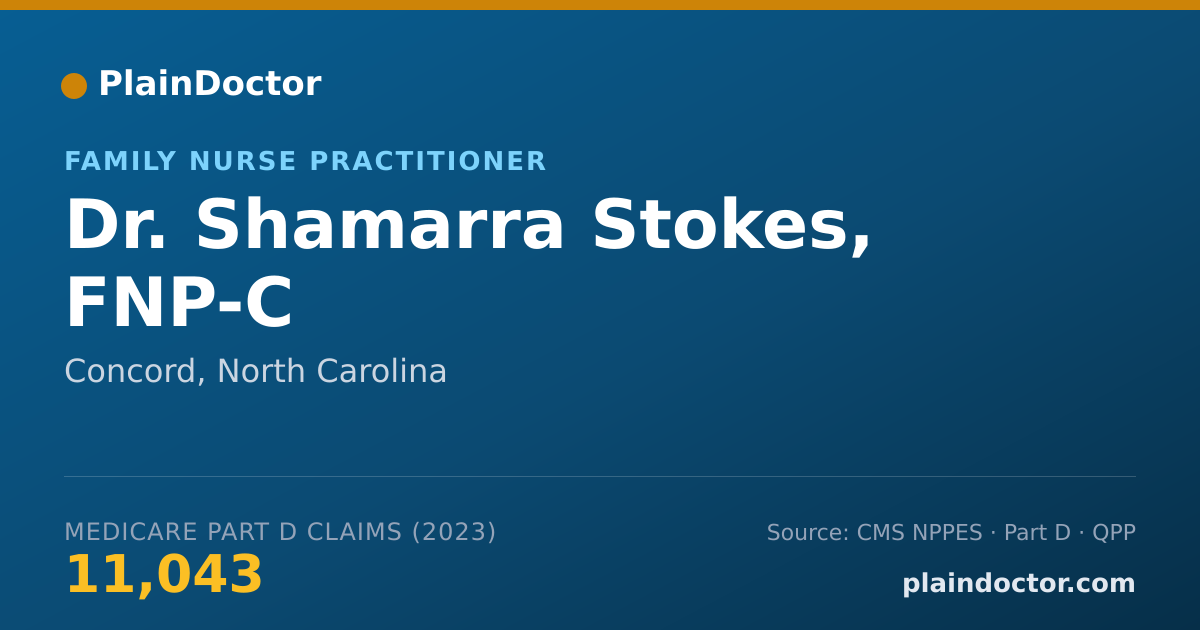 Shareable card for Shamarra Stokes, FNP-C - Family Nurse Practitioner, Concord, NC