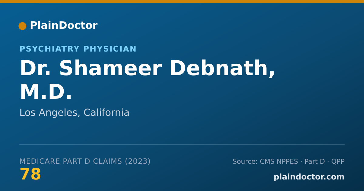 Shareable card for Shameer Debnath, M.D. - Psychiatry Physician, Los Angeles, CA