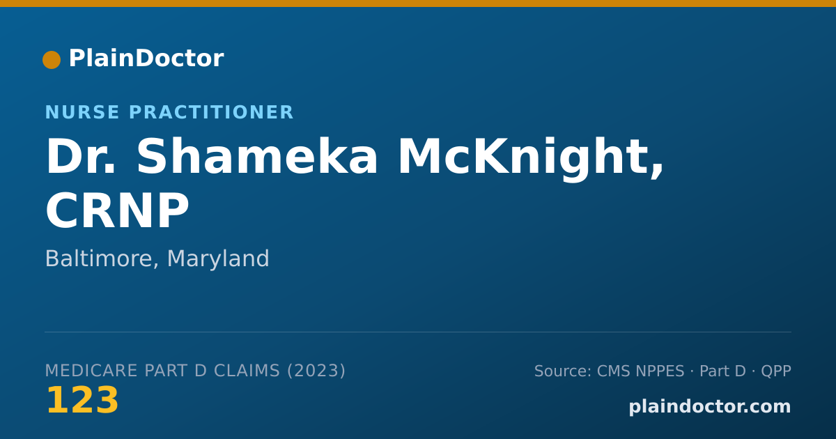 Shareable card for Shameka McKnight, CRNP - Nurse Practitioner, Baltimore, MD