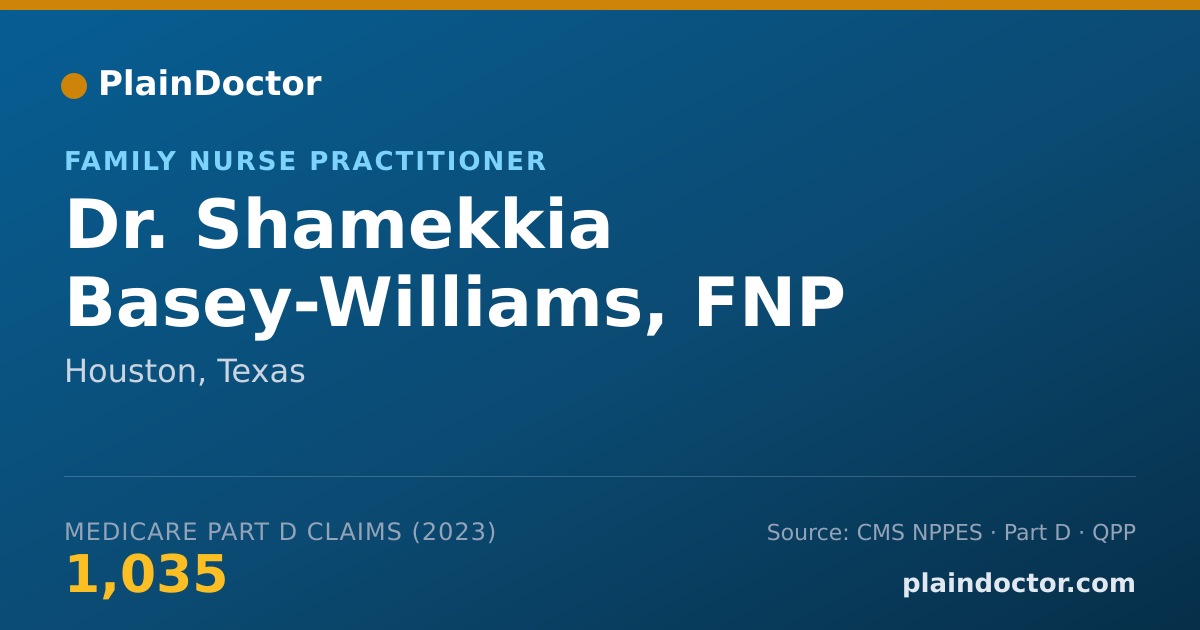 Shareable card for Shamekkia Basey-Williams, FNP - Family Nurse Practitioner, Houston, TX