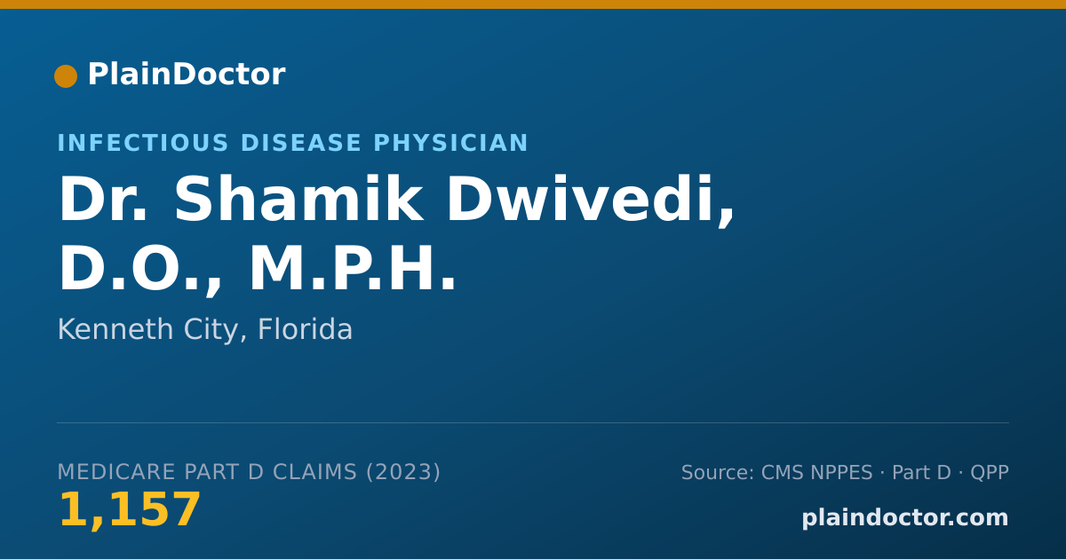 Shareable card for Shamik Dwivedi, D.O., M.P.H. - Infectious Disease Physician, Kenneth City, FL