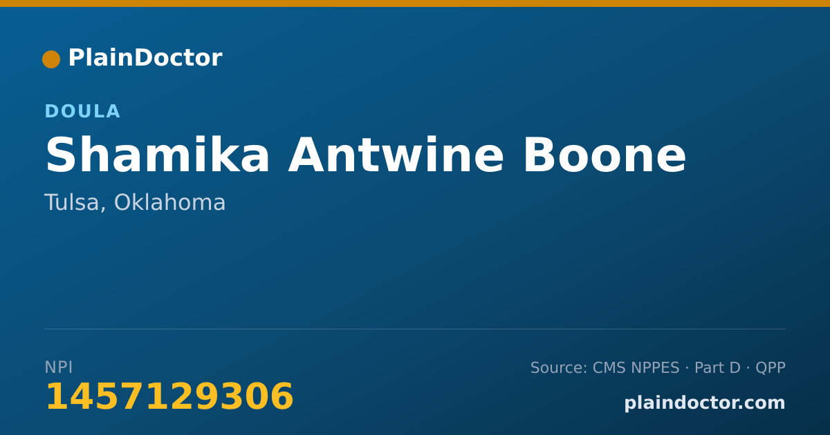 Shareable card for Shamika Antwine Boone - Doula, Tulsa, OK