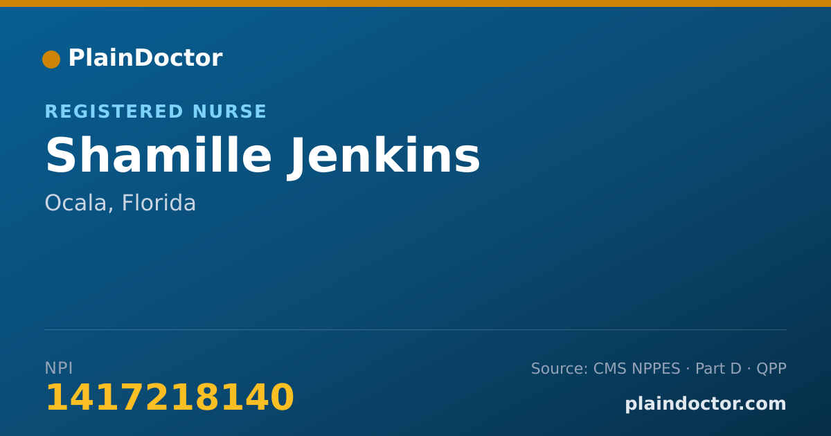 Shareable card for Shamille Jenkins - Registered Nurse, Ocala, FL