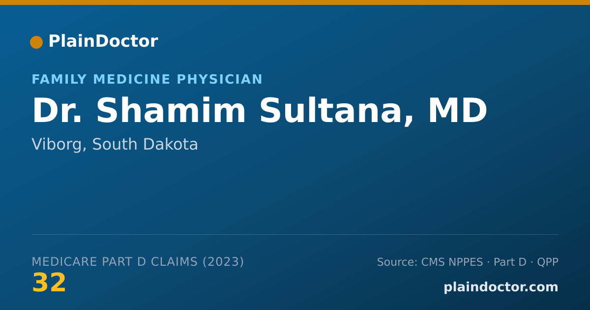 Shareable card for Shamim Sultana, MD - Family Medicine Physician, Viborg, SD