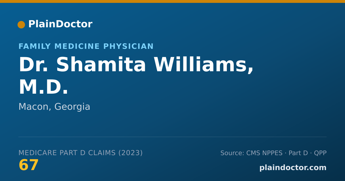Shareable card for Shamita Williams, M.D. - Family Medicine Physician, Macon, GA