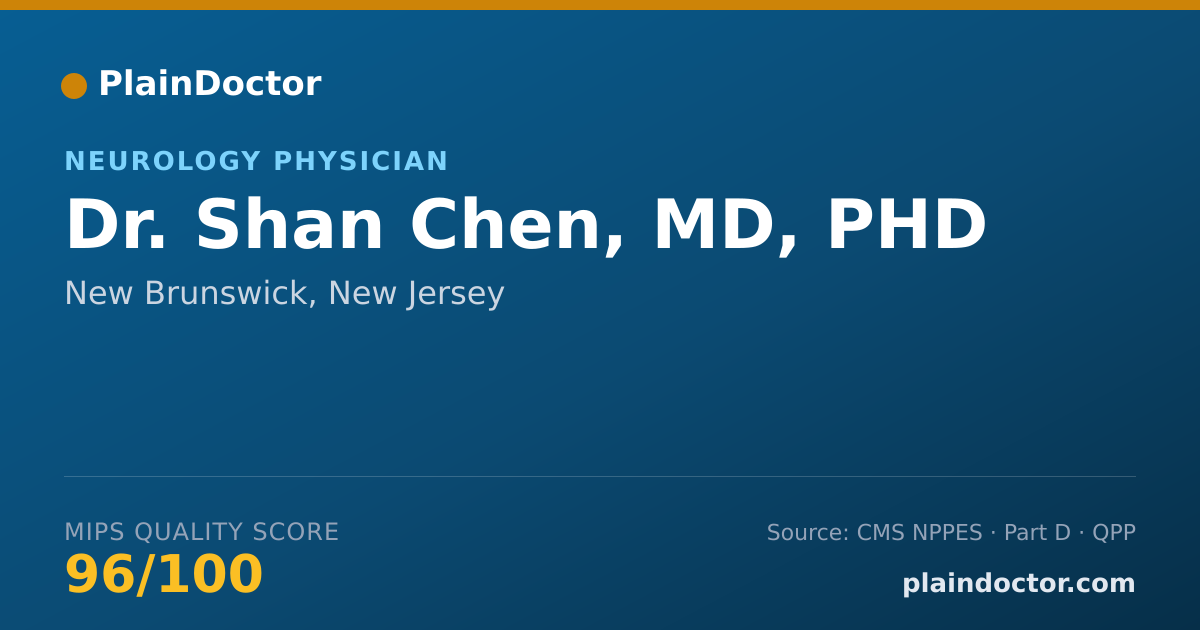 Shareable card for Shan Chen, MD,  PHD - Neurology Physician, New Brunswick, NJ