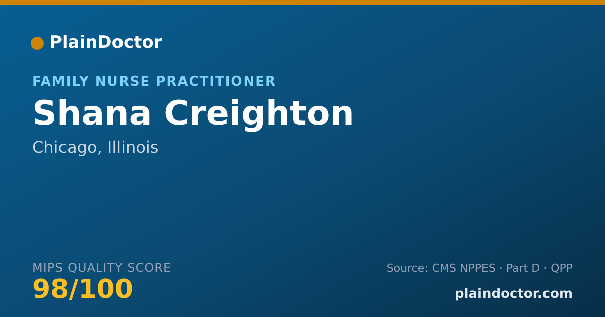 Shareable card for Shana Creighton - Family Nurse Practitioner, Chicago, IL