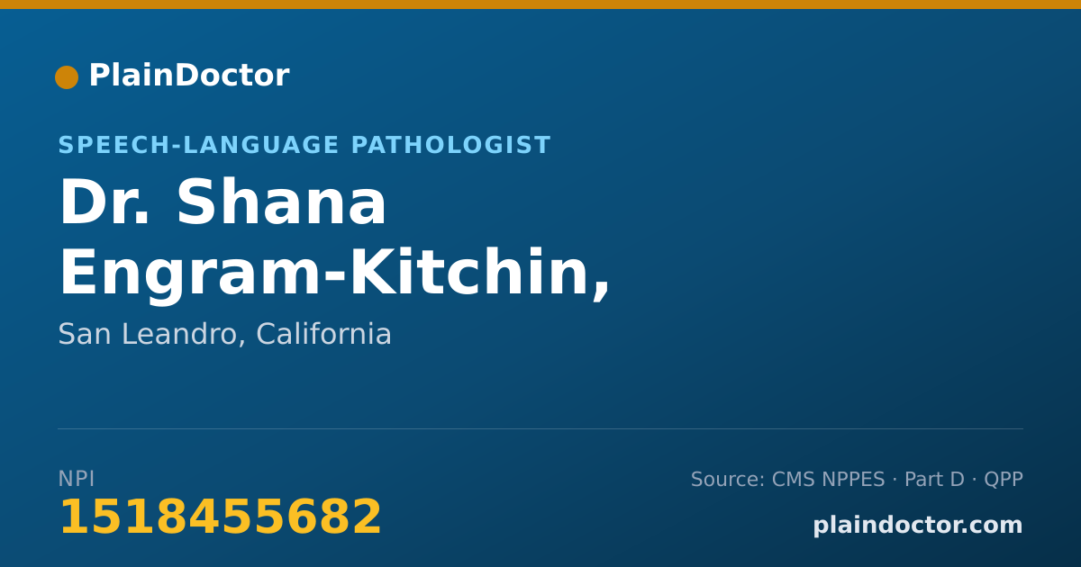 Shareable card for Shana Engram-Kitchin, MS.CCC-SLP - Speech-Language Pathologist, San Leandro, CA