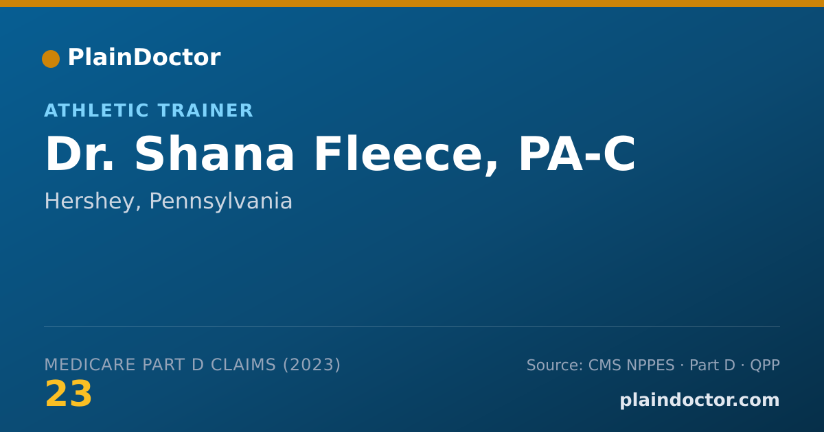Shareable card for Shana Fleece, PA-C - Athletic Trainer, Hershey, PA