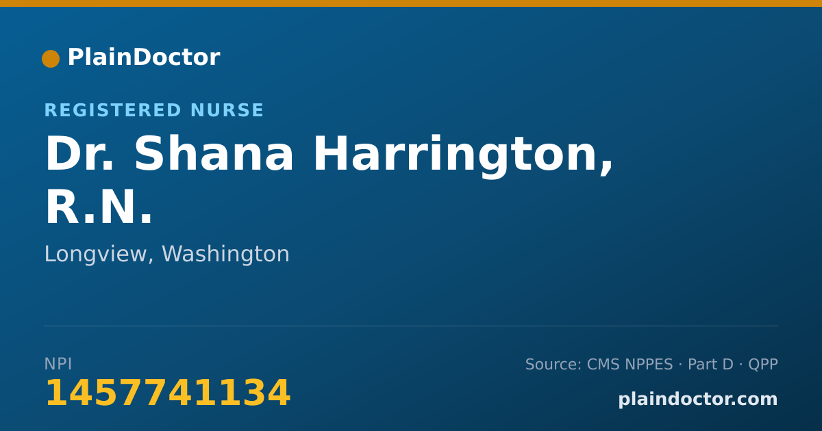 Shareable card for Shana Harrington, R.N. - Registered Nurse, Longview, WA