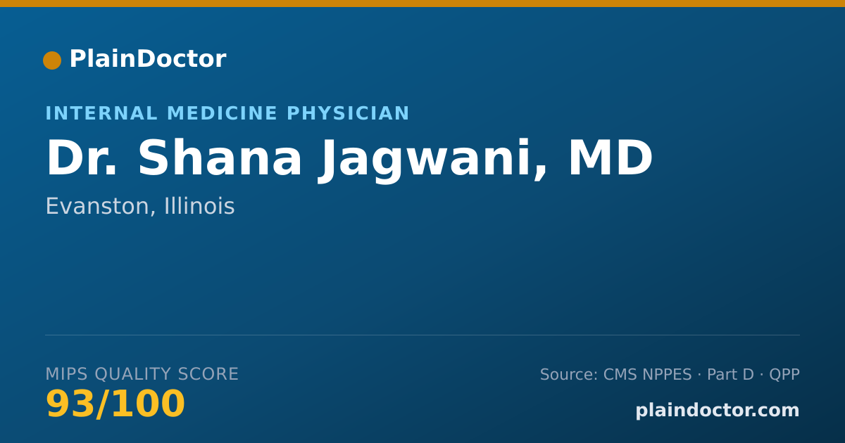 Shareable card for Shana Jagwani, MD - Internal Medicine Physician, Evanston, IL