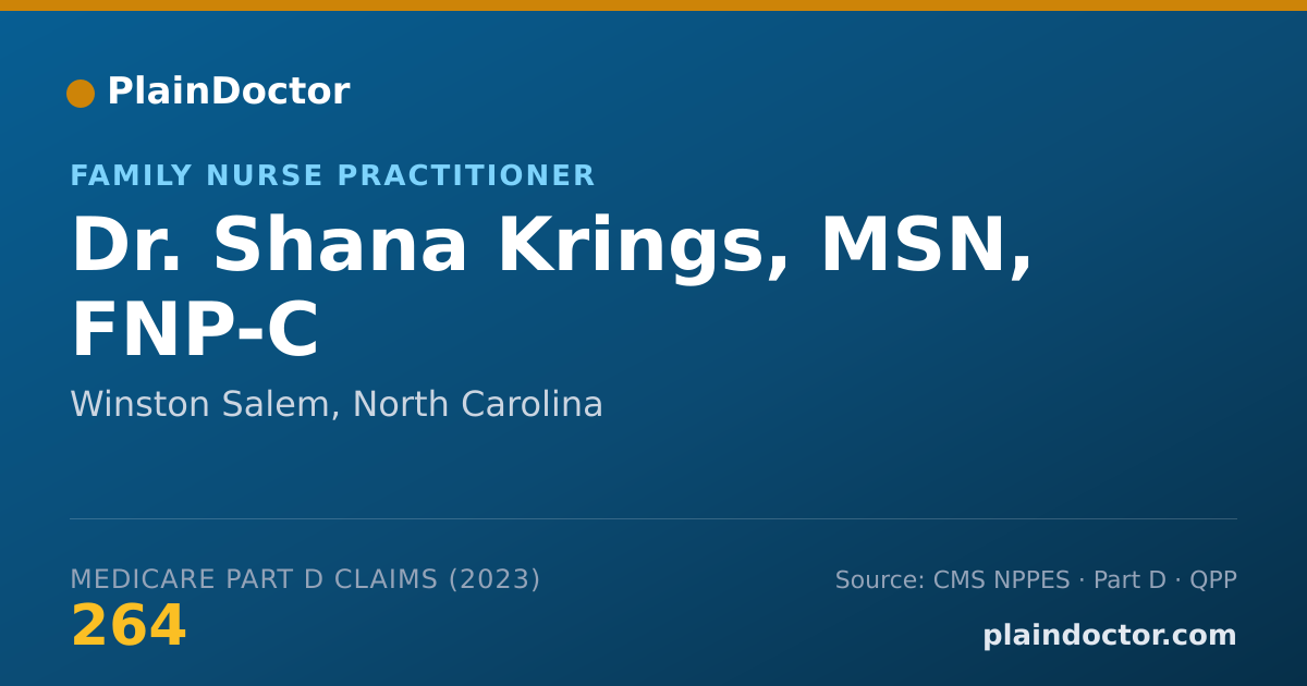 Shareable card for Shana Krings, MSN, FNP-C - Family Nurse Practitioner, Winston Salem, NC