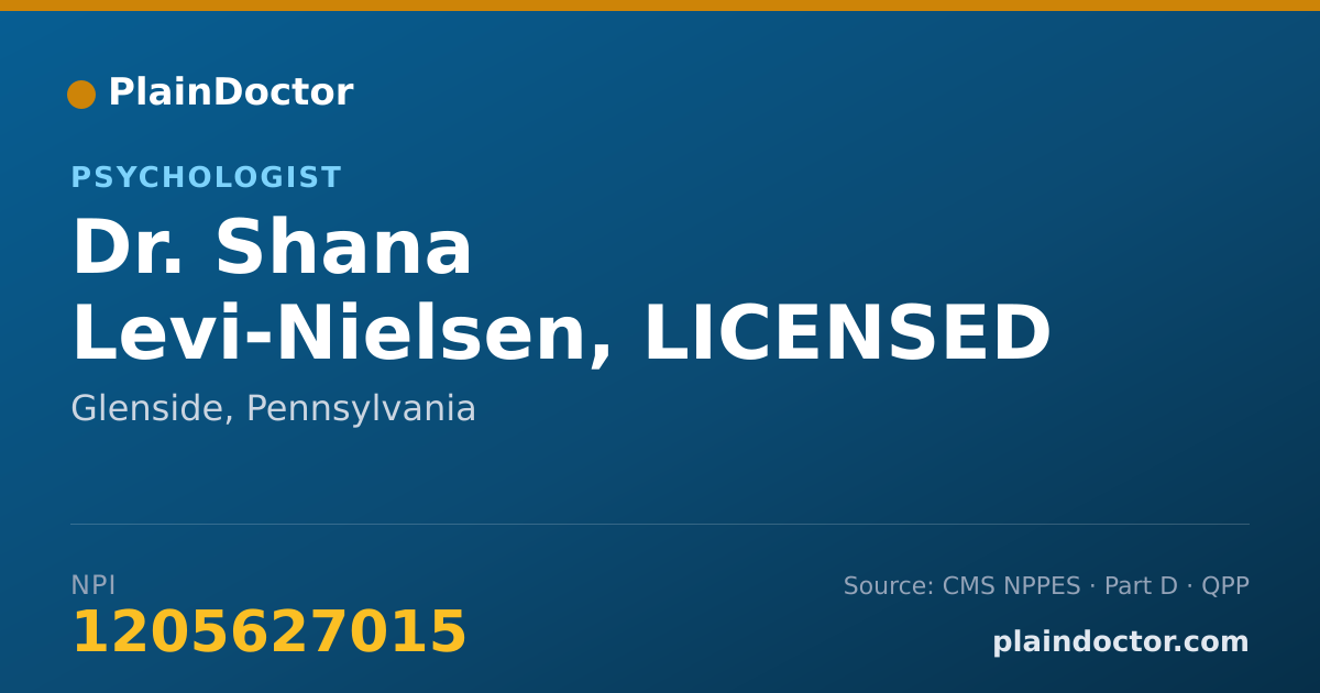 Shareable card for Shana Levi-Nielsen, LICENSED PSYCH - Psychologist, Glenside, PA