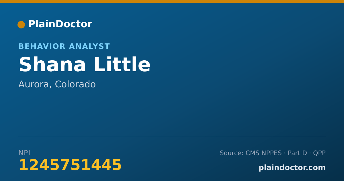 Shareable card for Shana Little - Behavior Analyst, Aurora, CO
