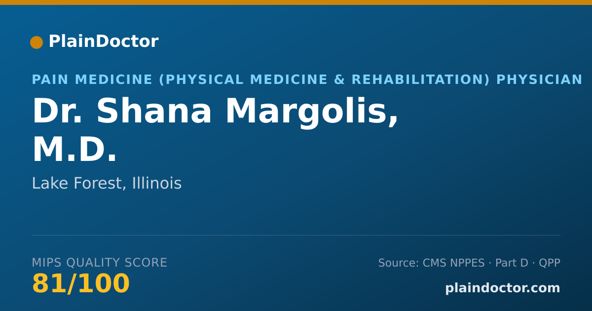 Shareable card for Shana Margolis, M.D. - Pain Medicine (Physical Medicine & Rehabilitation) Physician, Lake Forest, IL