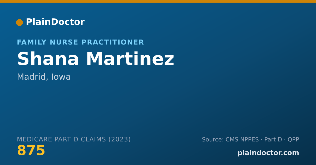Shareable card for Shana Martinez - Family Nurse Practitioner, Madrid, IA