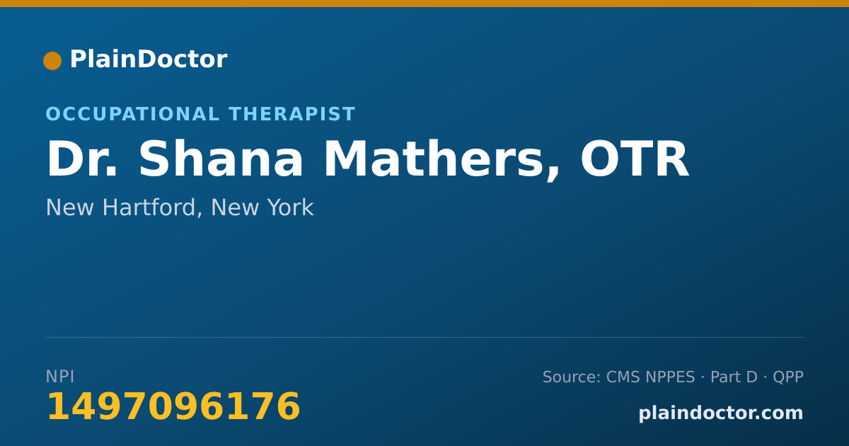 Shareable card for Shana Mathers, OTR - Occupational Therapist, New Hartford, NY