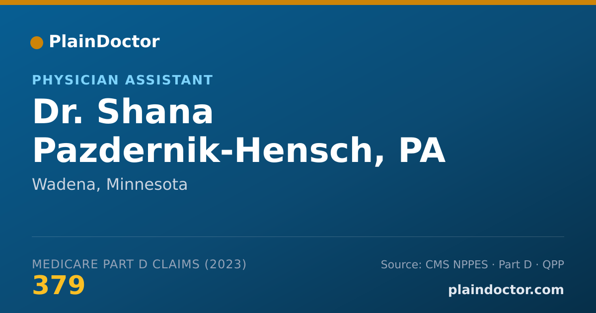 Shareable card for Shana Pazdernik-Hensch, PA - Physician Assistant, Wadena, MN