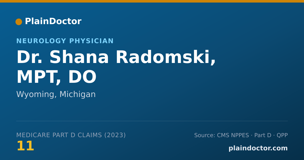 Shareable card for Shana Radomski, MPT, DO - Neurology Physician, Wyoming, MI