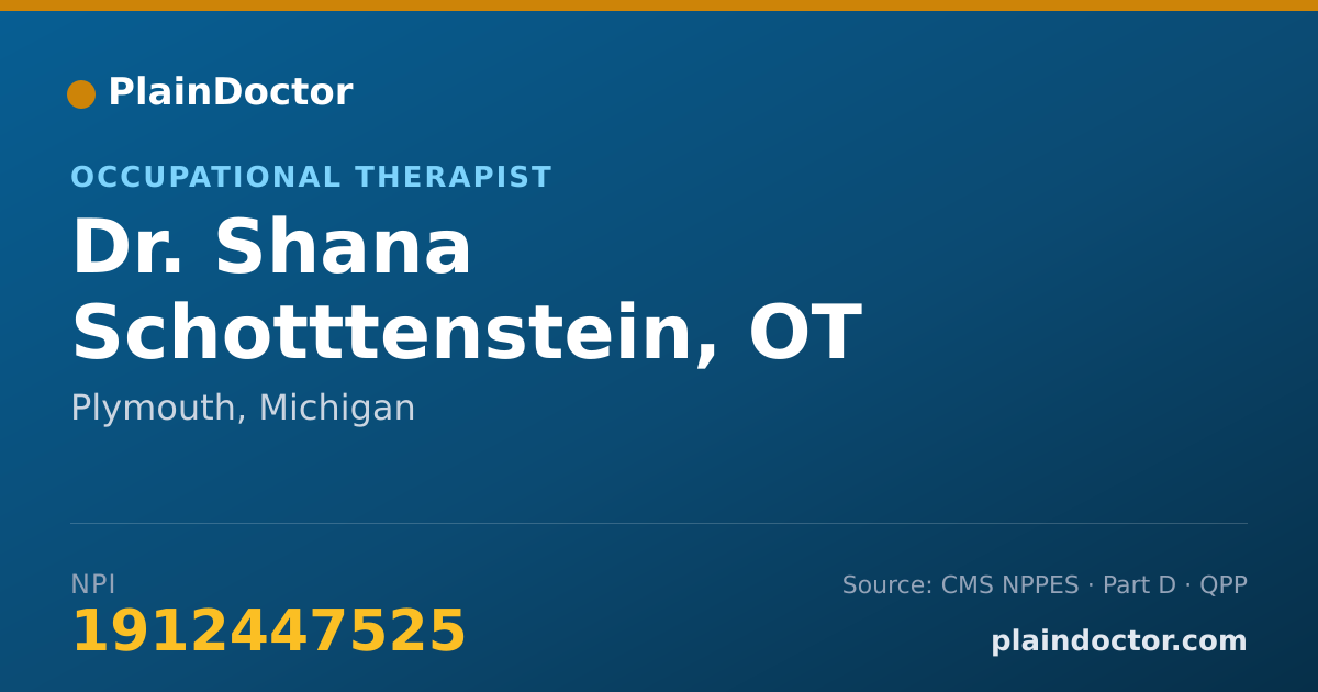Shareable card for Shana Schotttenstein, OT - Occupational Therapist, Plymouth, MI