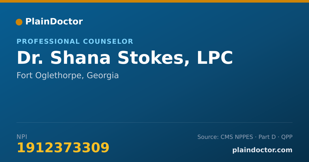 Shareable card for Shana Stokes, LPC - Professional Counselor, Fort Oglethorpe, GA