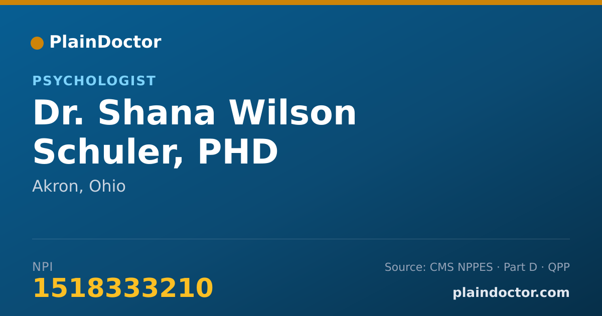 Shareable card for Shana Wilson Schuler, PHD - Psychologist, Akron, OH