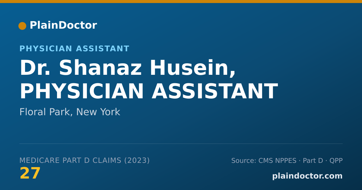 Shareable card for Shanaz Husein, PHYSICIAN ASSISTANT - Physician Assistant, Floral Park, NY