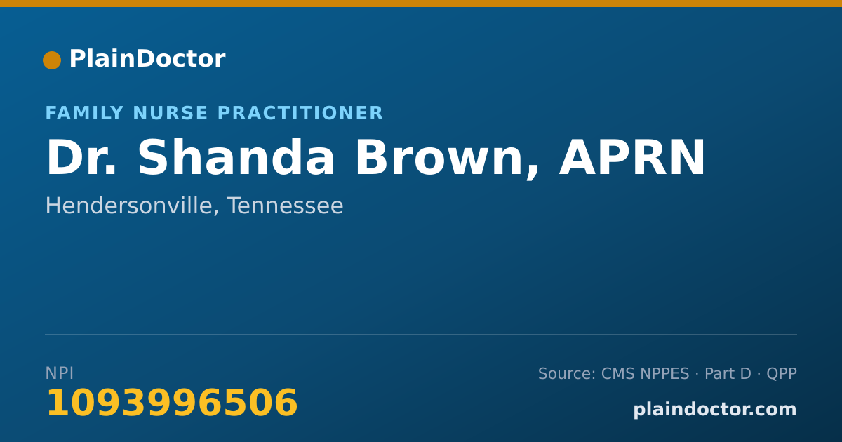 Shareable card for Shanda Brown, APRN - Family Nurse Practitioner, Hendersonville, TN