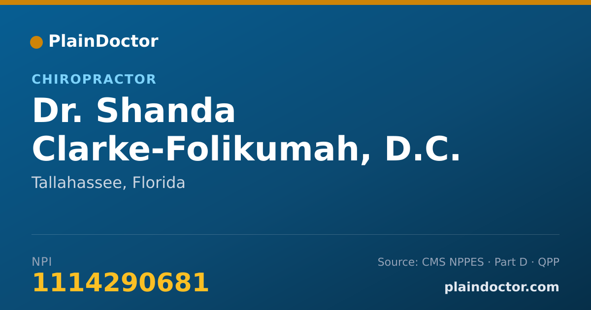Shareable card for Shanda Clarke-Folikumah, D.C. - Chiropractor, Tallahassee, FL