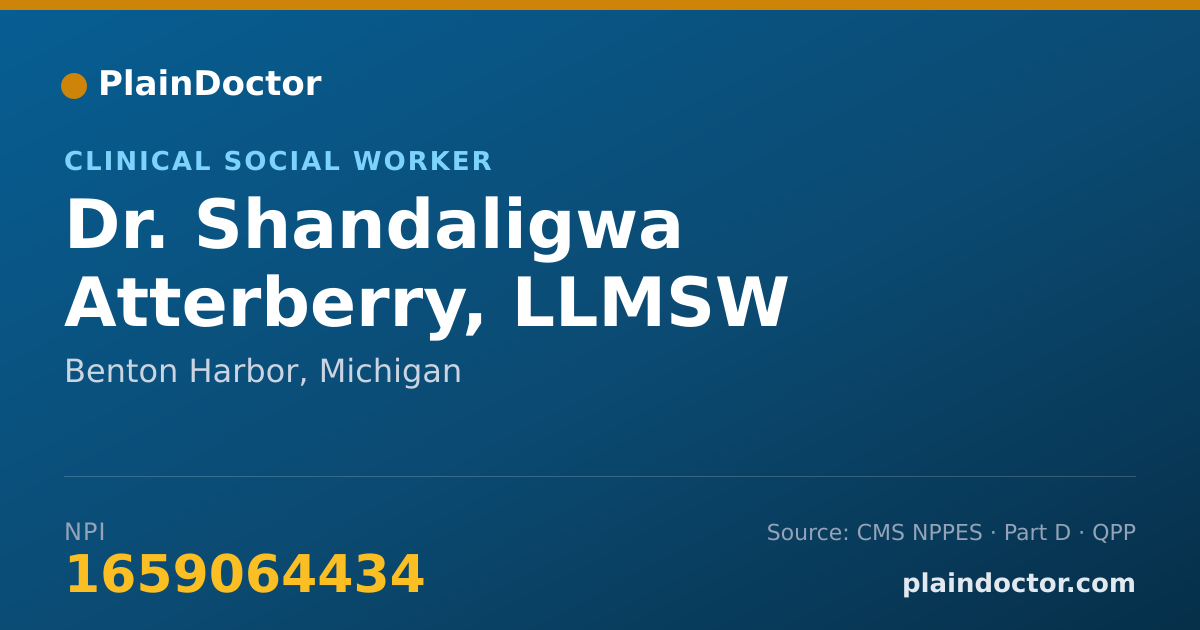 Shareable card for Shandaligwa Atterberry, LLMSW - Clinical Social Worker, Benton Harbor, MI