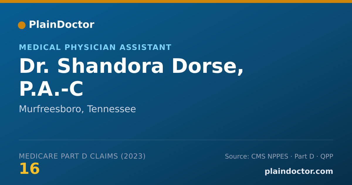 Shareable card for Shandora Dorse, P.A.-C - Medical Physician Assistant, Murfreesboro, TN