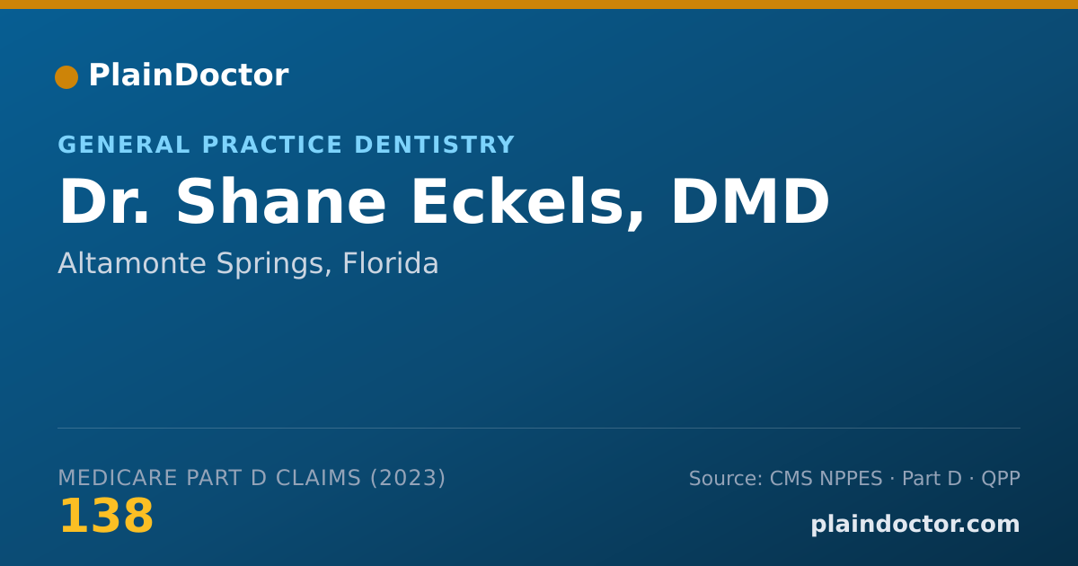 Shareable card for Shane Eckels, DMD - General Practice Dentistry, Altamonte Springs, FL