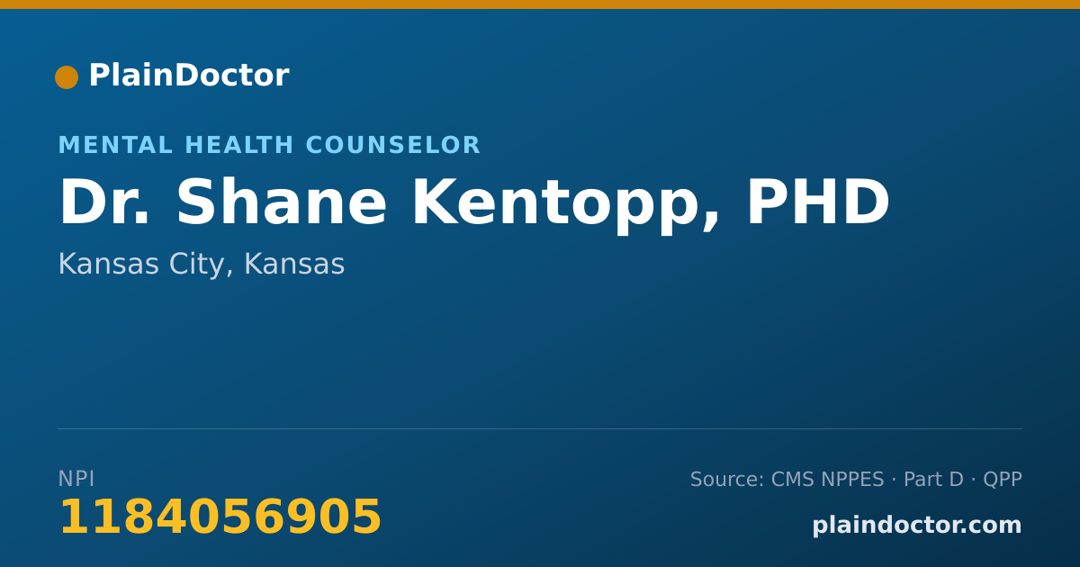 Shareable card for Shane Kentopp, PHD - Mental Health Counselor, Kansas City, KS