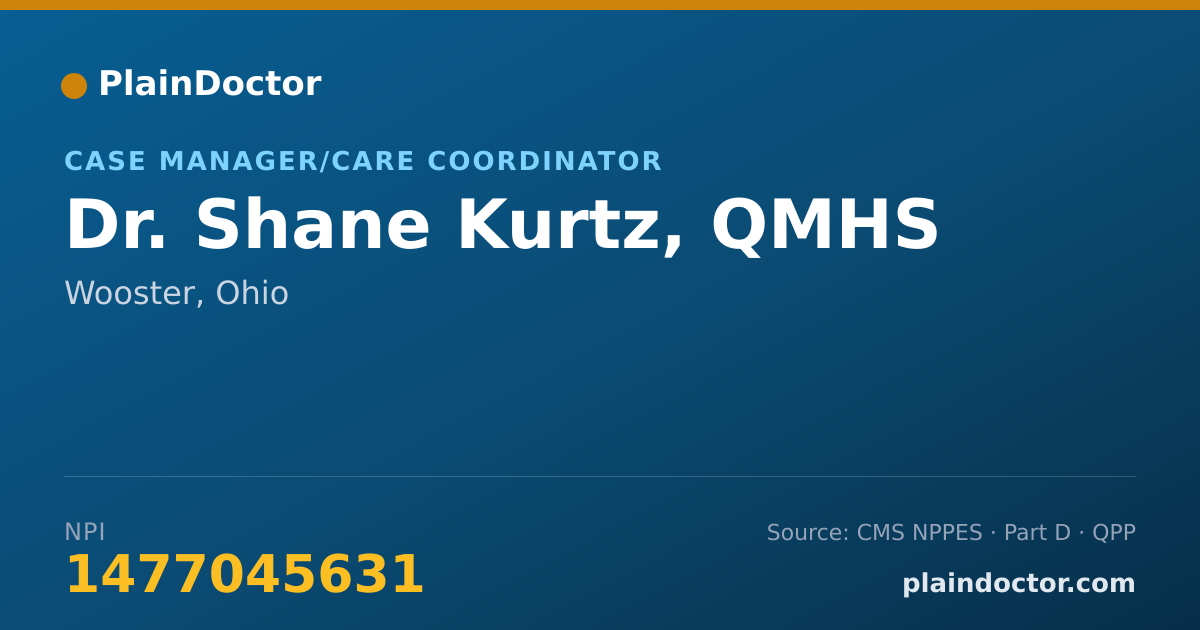 Shareable card for Shane Kurtz, QMHS - Case Manager/Care Coordinator, Wooster, OH