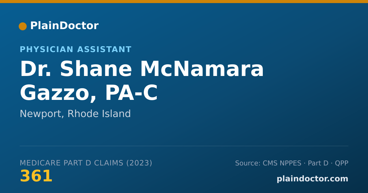 Shareable card for Shane McNamara Gazzo, PA-C - Physician Assistant, Newport, RI